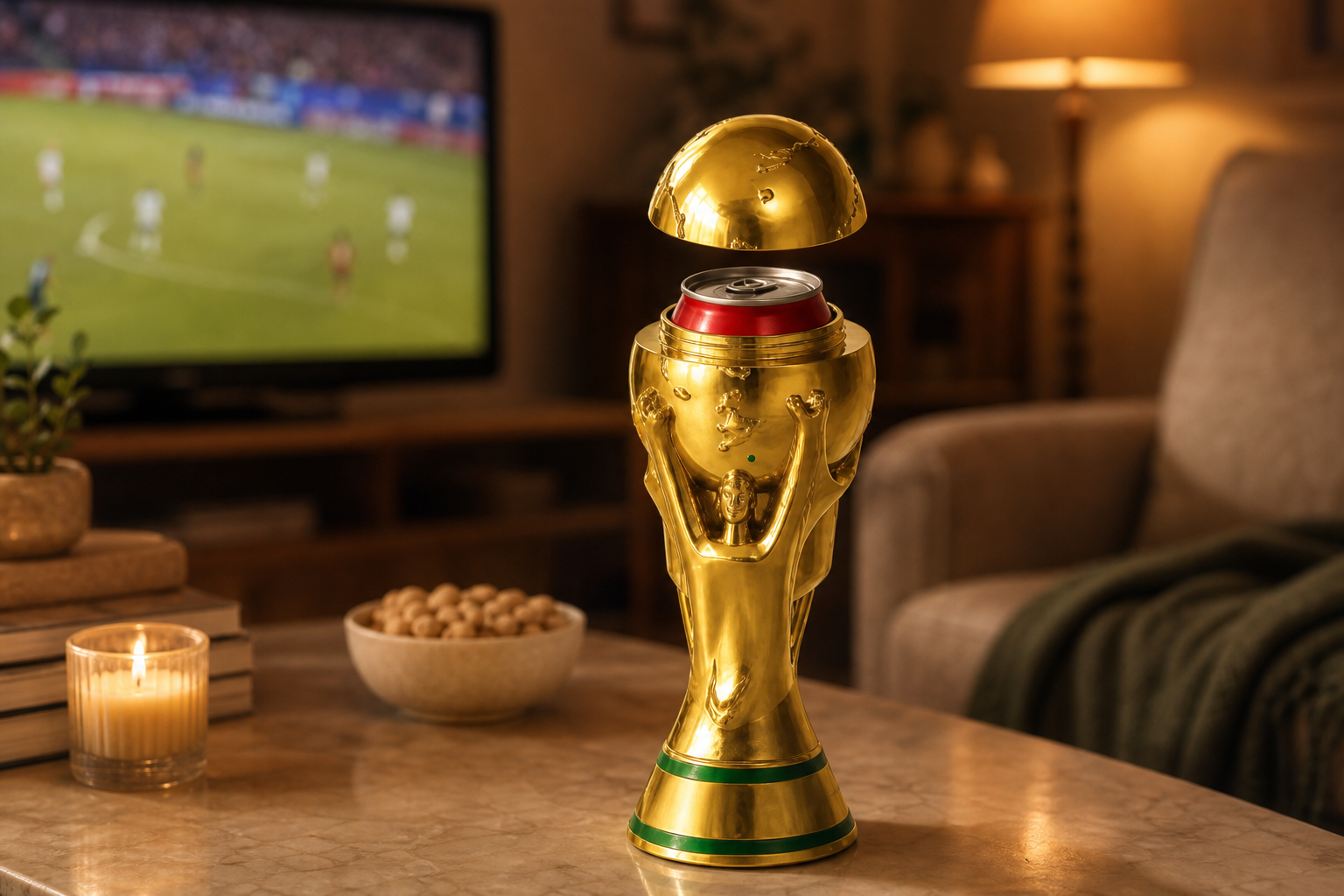 Copa porta-lata sosteniendo bebida